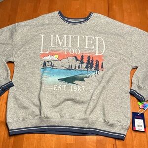 Limited Too Sweatshirt Large Grey NWT